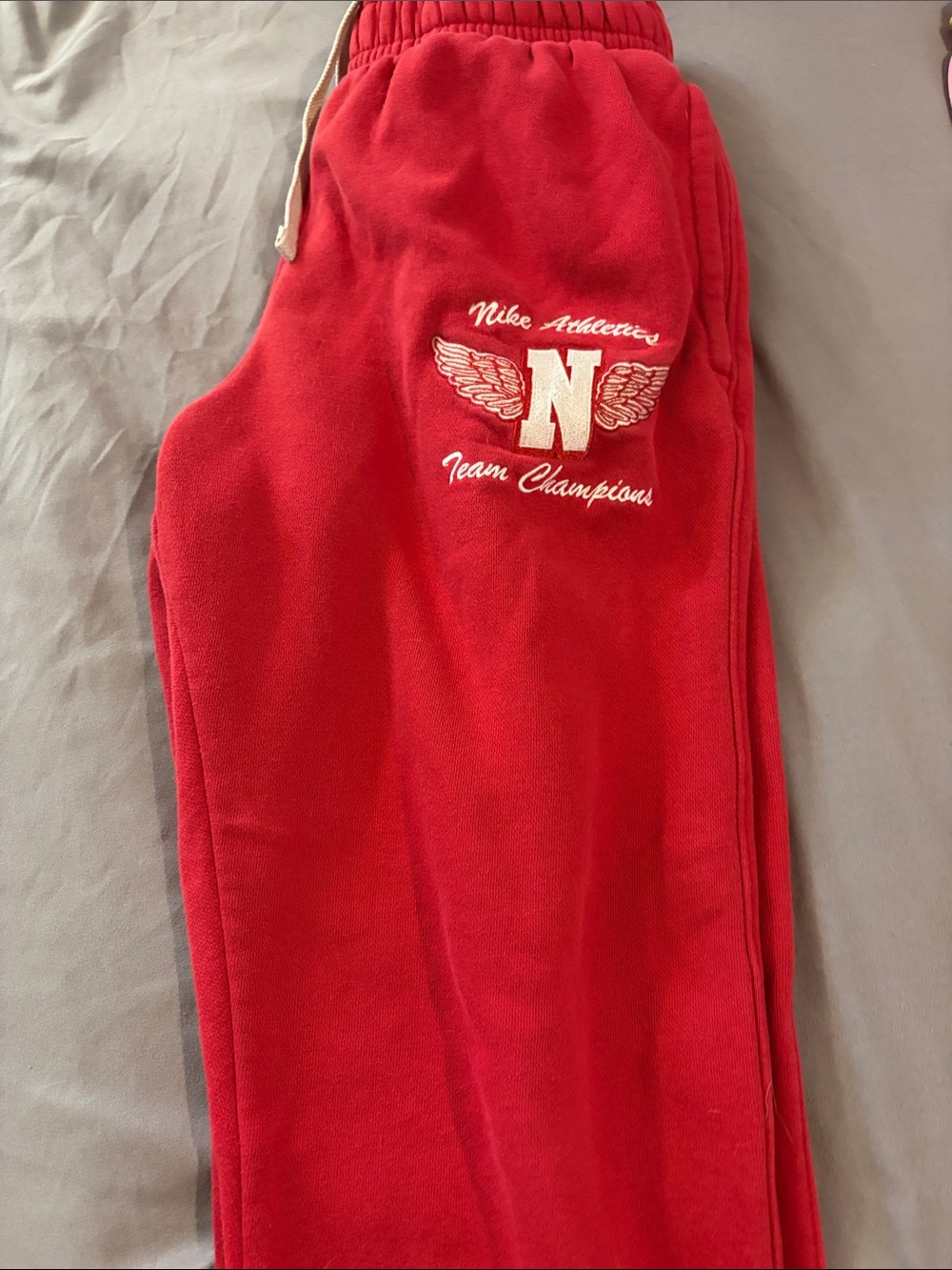Nike Red Adult Small Sweatpants with White Team N Wing Patch